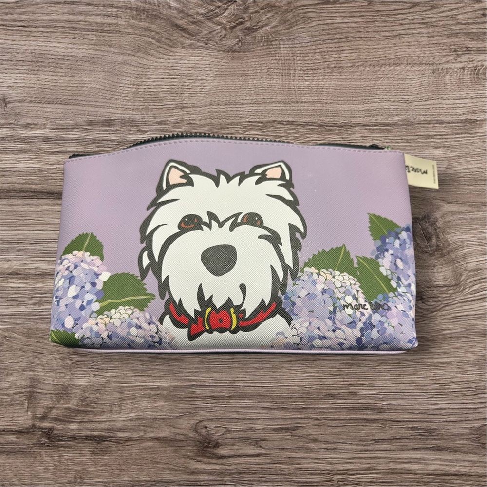 Marc Tetro Purple Westie Dog Print Pouch
